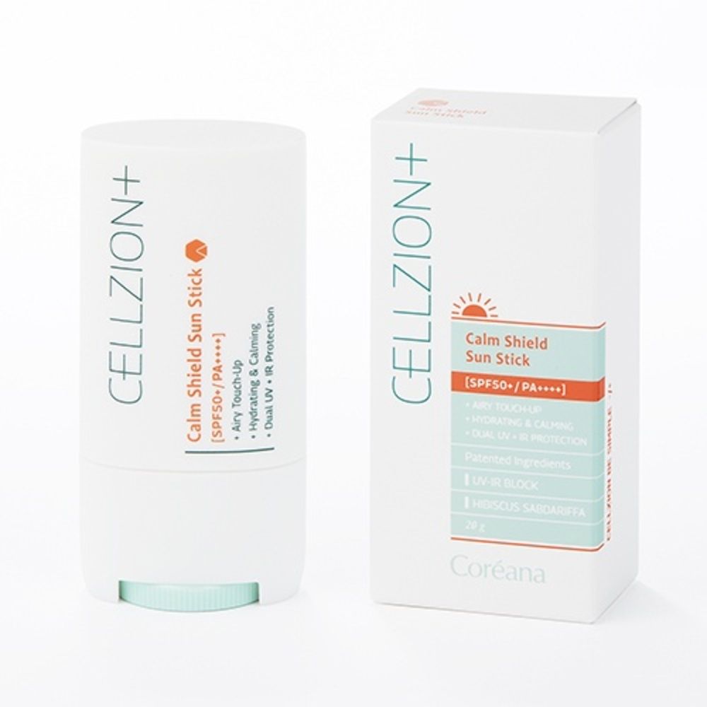Coréana CELLZION Calm Shield Sun Stick SPF50+ PA++++ 20g UV IR Dual Protection Tone Up Stick _ Made in KOREA